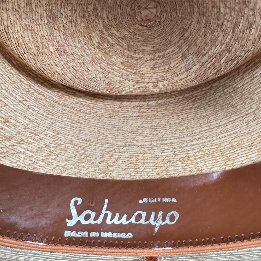VINTAGE Hand Woven Boho Wide Brim Gaucho Sombrero Hat - Picture 9 of 10